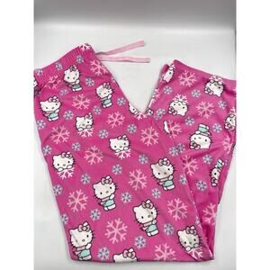 Hello Kitty Pink Christmas Snowflakes Pajama Pants Size Small NEW W/ Tags